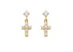 Religious Cross Dangle Stud Earring
