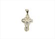 Two Tone Plated Filigree Crucifix Cross Pendant