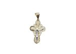Two Tone Plated Filigree Crucifix Cross Pendant