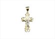 Two Tone Plated Filigree Crucifix Cross Pendant