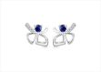 Rhodium Plated Half Butterfly Wing Stud Earrings