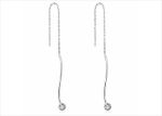 CZ Studded Stick Threader Earrings