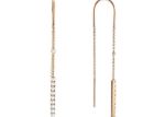 CZ Studded Bar Threader Earrings