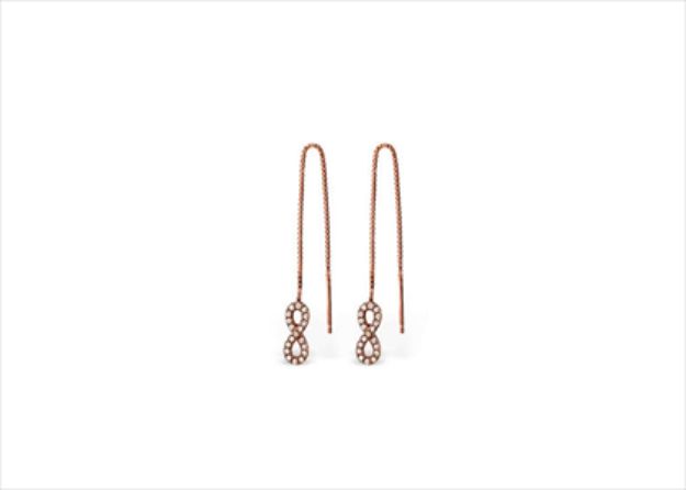 CZ Studded Infinity Threader Earrings