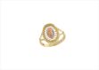 Three Tone Plated Filigree Mother Mary Ring