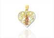 Two Tone Plated Virgin Mary Filigree Heart Pendant