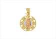 Three Tone Plated Filigree Heart Mother Mary Pendant