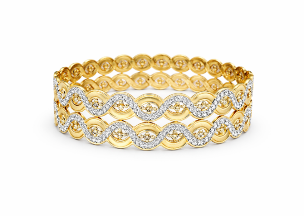 Two Tone Plated CNC Fashion Bangles