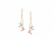 Three Tone Plated Chandelier Earrings