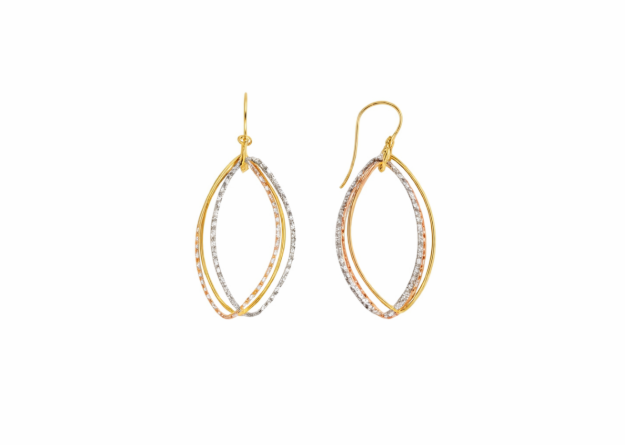 three tone plated earrings