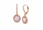 Rose gold plated gemstone earrings