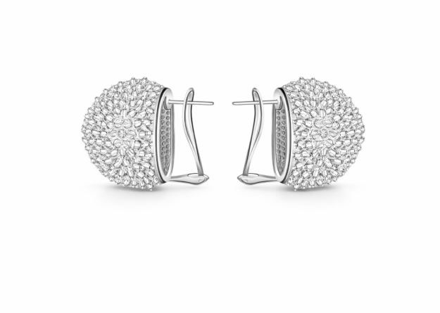 Rhodium plated clip earrings