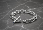 Silver Tone Toggle Bracelet