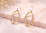 14kt three tone plated earrings