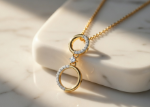 Gold Plated CZ Double Circle Pendant