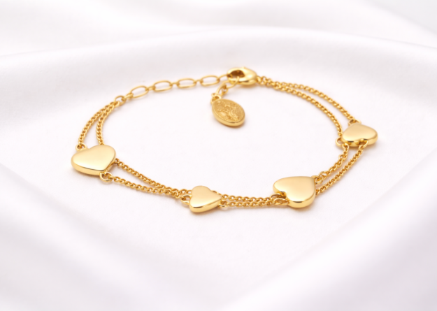 Gold Plated Virgin Mary Charm Bracelet for Women