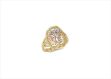 Three Tone Plated Butterfly Filigree Ring