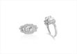 Rhodium Plated Cushion Shape Halo Engagement Ring