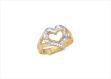 Two Tone Plated Filigree Heart Ring