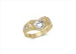 Two Tone Plated Ladies Heart Ring