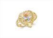 Three Tone Plated Filigree Ring