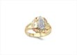Three Tone Plated Mother Mary Ring with CZ