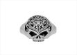 Rhodium Plated Skull Mens Ring