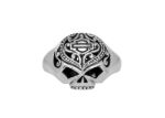 Rhodium Plated Skull Mens Ring