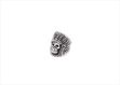 Rhodium Plated Long Hair Vampire Skull Mens Ring