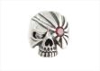 Rhodium Plated CZ Studded Skull Mens Ring