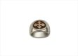 Two Tone Plated Cross Mens Ring