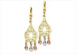 Elegant Tri Tone Earrings