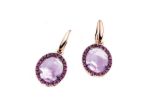 Gold Plated Gemstone Clip Dangle Earring