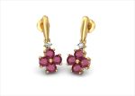 Gold Plated CZ Studded Gemstone Earring