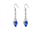Silver Plated CZ Studded Gemstone Dangle Earring