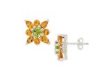 Silver Plated Gemstone Stud Earring