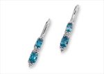 Rhodium Plated CZ Studded Gemstone Earring