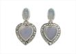 Rhodium Plated Heart Shape Gemstone Earring