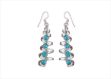 Rhodium Plated Gemstone Twisted Long Dangle Earring