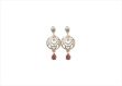 Gold Plated CZ Studded Gemstone Dangle Drop Earring