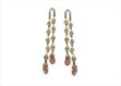Gold Plated CZ Studded Gemstone Drop Earring