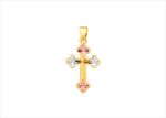 Three Tone Plated Cross Pendant