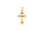 Three Tone Plated Cross Pendant