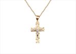 Two Tone Plated Filigree Crucifix Cross Pendant