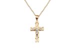 Two Tone Plated Filigree Crucifix Cross Pendant