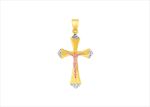Three Tone Plated Cross Pendant