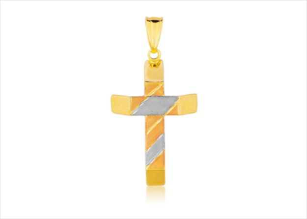 3 Tone Plated | High Polish Cross Pendants