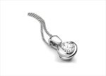White Gold Plated | Solitaire Stud Pendants