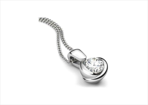 White Gold Plated | Solitaire Stud Pendants