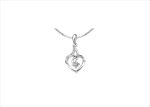 White Gold Plated | Solitaire Stud Pendants